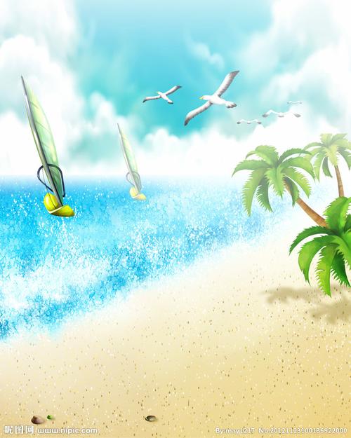 夏天风景设计图__移门图案_底纹边框_设计图库_昵图网