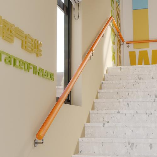 欧式靠墙楼梯扶手实木别墅阁楼室内老人防滑拉手家用幼儿园走廊扶