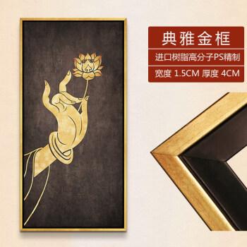 轻奢高端佛手莲花新中式客厅装饰画美容院瑜伽馆墙画会所泰式壁画禅意