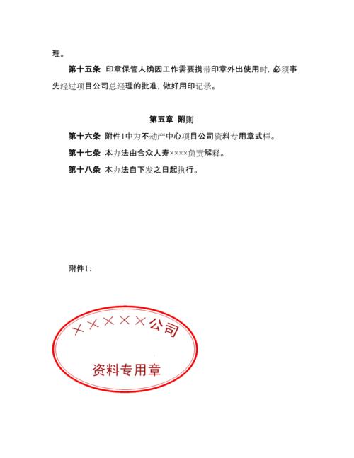 项目公司资料专用章管理办法