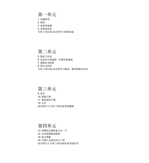 人教版语文九年级上册目录【详细】.pdf 5页