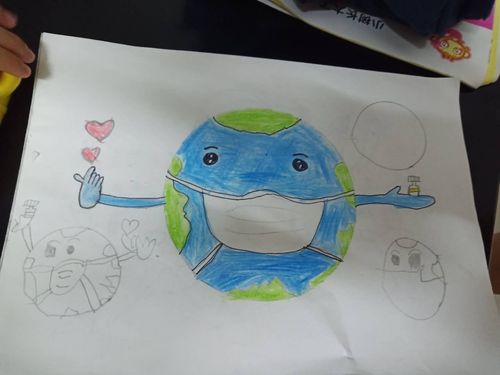 孩子们画一幅心目中美丽的"地球妈妈"的绘画