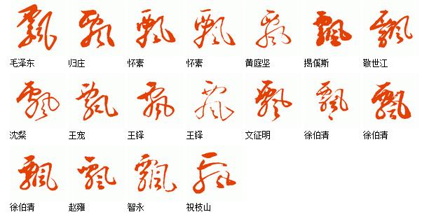 飘扬的飘草书怎么写才对