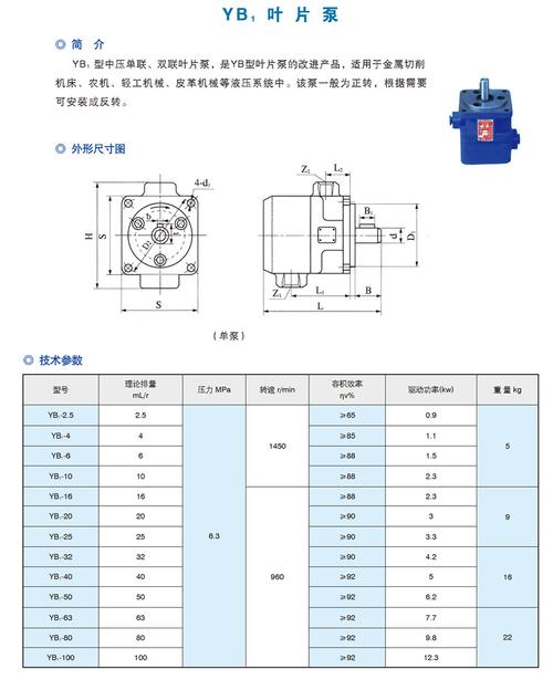 厂家直销 yb1叶片油泵电机装置直插式内轴叶片电动油泵电机装置