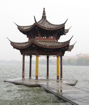 简笔画三角亭西湖凉亭