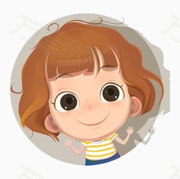 卡通扎小辫小女孩头像