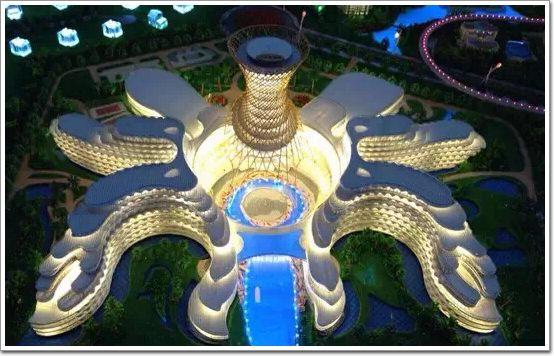 八爪鱼酒店金属幕墙施工设计效果图_中开智慧艺型建筑