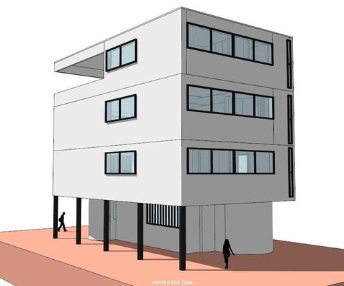 魏森霍夫居住区的两栋住宅,柯布西耶现代主义名作,4层