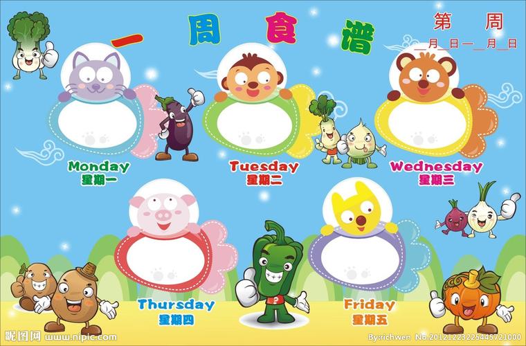 幼儿园一周食谱图片