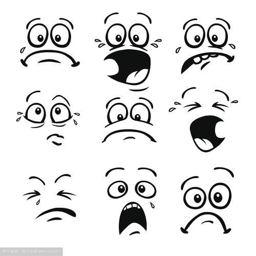 酸甜苦辣卡通的表情简笔画