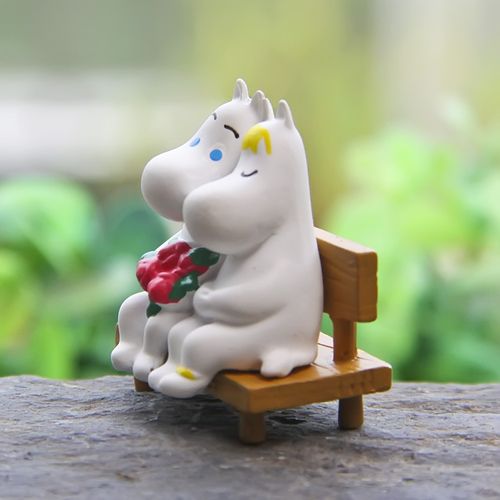 小肥肥一族河马姆明moomin哥妮长凳情侣diy手办微景观造景公仔