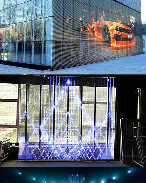 led透明全彩显示屏商场橱窗格栅透明玻璃屏led广告屏屏幕厂家定制