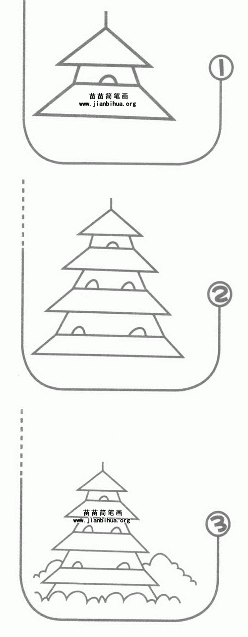 雷锋塔简笔画图片教程