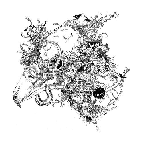 神兽/黑白画/鹿/鹰