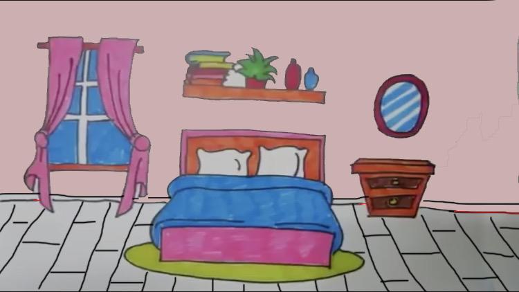 四年级美术———房间一角