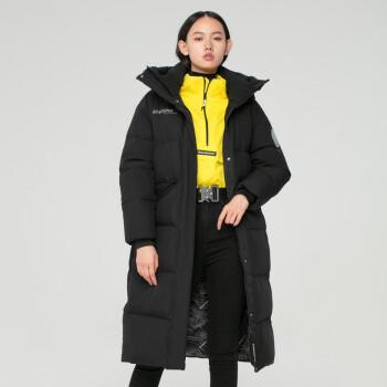 波司登2020新款羽绒服,2020波司登羽绒服女款 波司登2020款羽绒服女渐变色黑白连帽中长款时尚 黑色