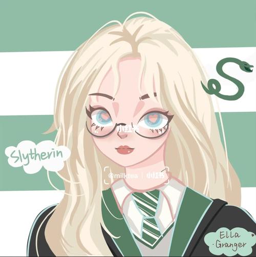 尝试一下鸭风头像啦_头像_约稿_眼镜_涂鸦_斯莱特林女孩_素材_头像