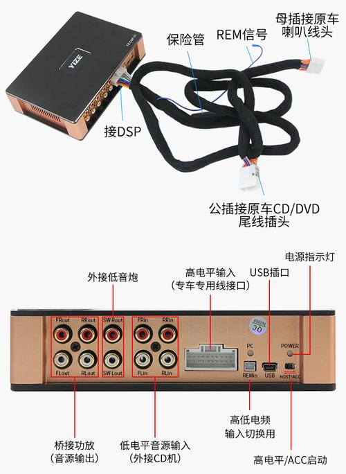 四路12v无损车载功放改装 汽车dsp功放无损安装dsp车载功放处理器_7折