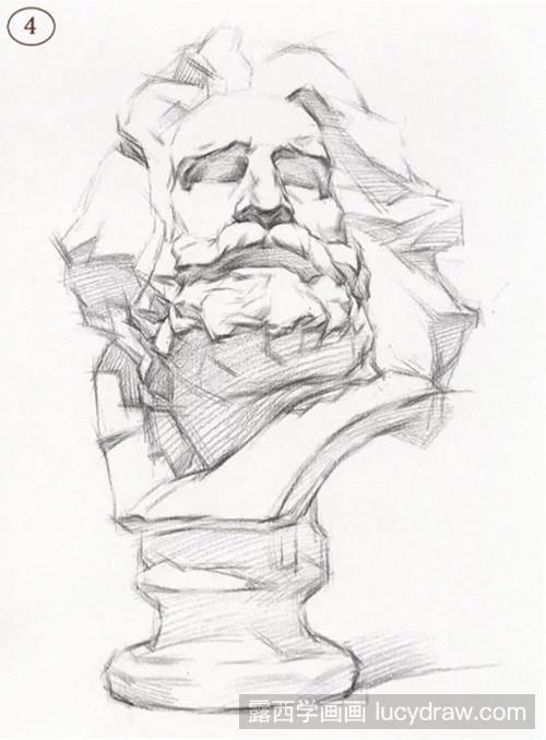 马赛石膏像素描步骤