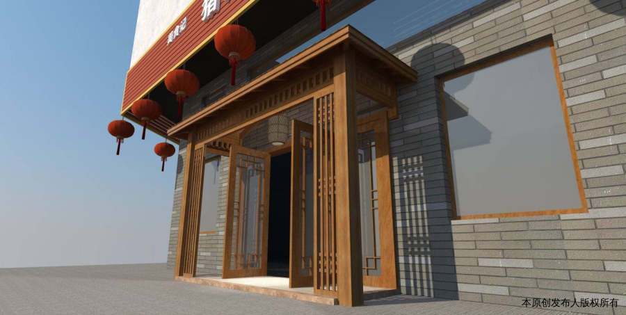 中式新中式作品风格:通用风格公共服务零售业应用场景:日间效果图3d