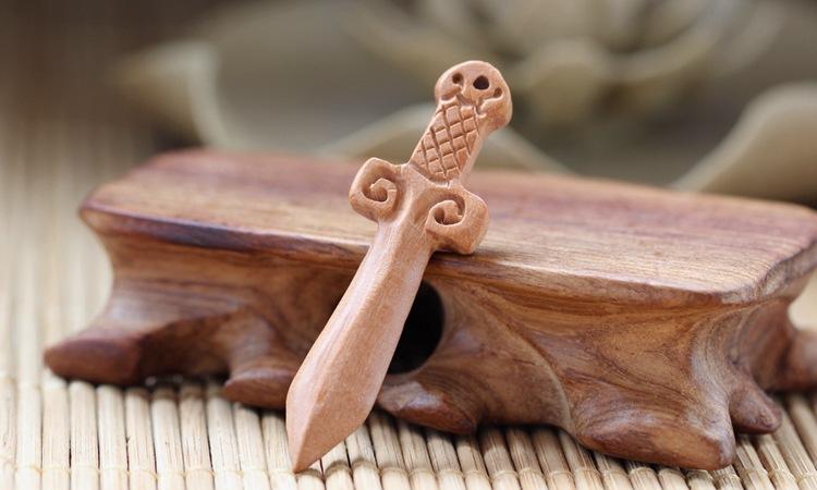 桃木小刀 剑 斧头 配件 桃木雕刻工艺品 配饰挂件