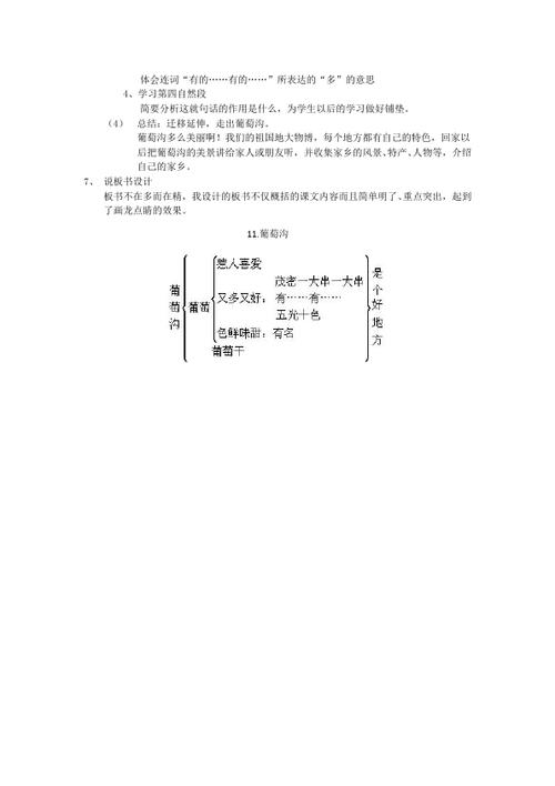 《第11课:葡萄沟》教学设计教案(语文)