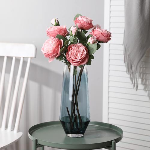 仿真水晶玫瑰花花束单支假花客厅餐桌花摆件家居插花干花摆设装饰