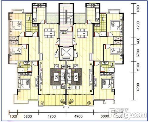 滨江豪园户型图三室两厅两卫 3室2厅2卫1厨