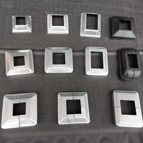 铁艺冲压脚盖锌钢护栏装饰盖围栏方管遮丑盖分体脚盖铁艺配件20花盖