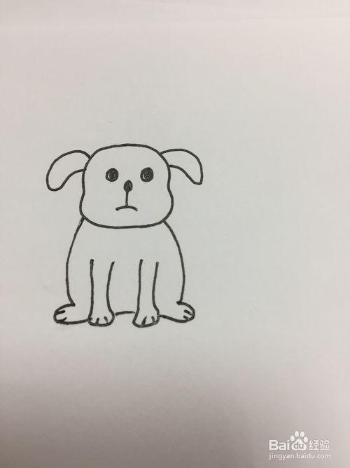 简单的画狗狗