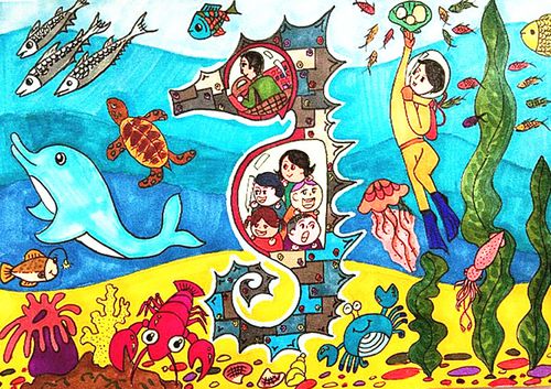 二等奖  李安淇《蓝色海底家园》
