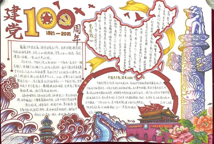 喜迎党的100周年华诞手抄报
