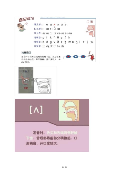 英语国际音标发音规则及口型舌位图完整版docx51页
