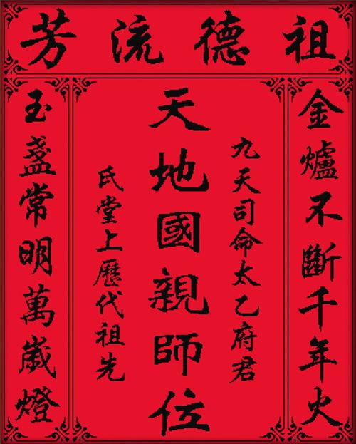 天地祖德流芳十字绣天地国亲师位姓氏中堂家神香火牌位祖宗客厅款