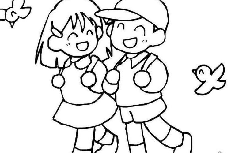 开学了幼儿人物简笔画小女孩简笔画