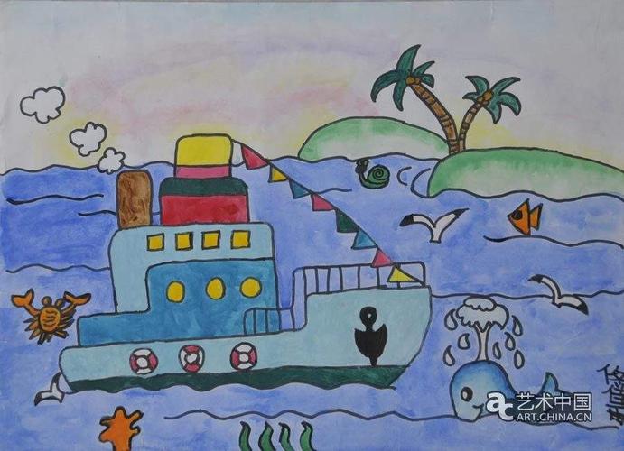 三年级本周完成:儿童画 船