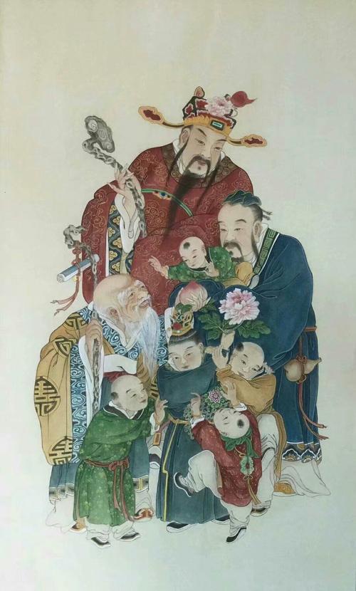 福禄寿三星图.100×62厘米