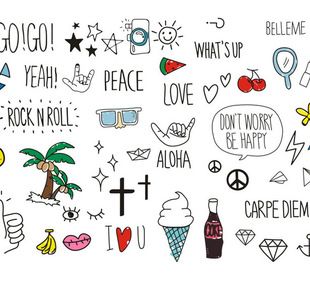 贴纸 韩版 图案纹身贴玩具搞怪贴纸 萌萌哒各种好看潮人夏季必备同款