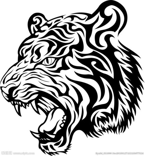 激光雕刻 虎头设计图__其他图标_标志图标_设计图库_.