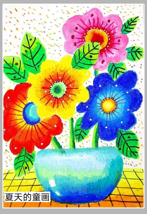 夏天の童画～教程油画棒冷暖与渐变画花卉