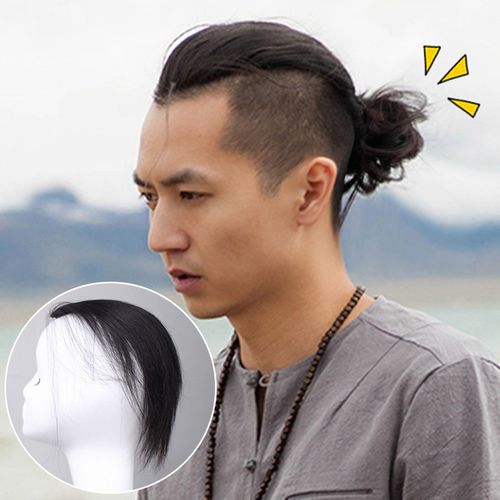 大背头长发发丝隐形无痕韩版蓬松补发片真男士头顶帅气假发垫发