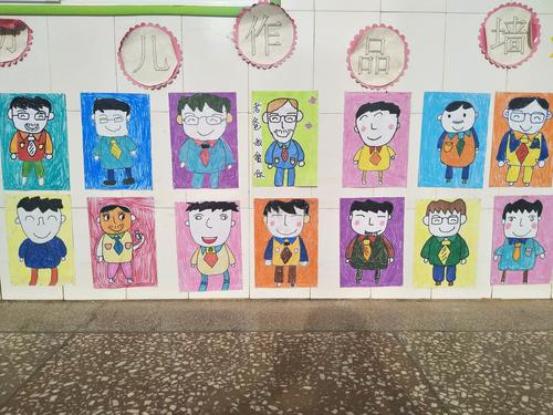 爸爸们快看你们能不能找到你们宝贝为你们画的画像呀