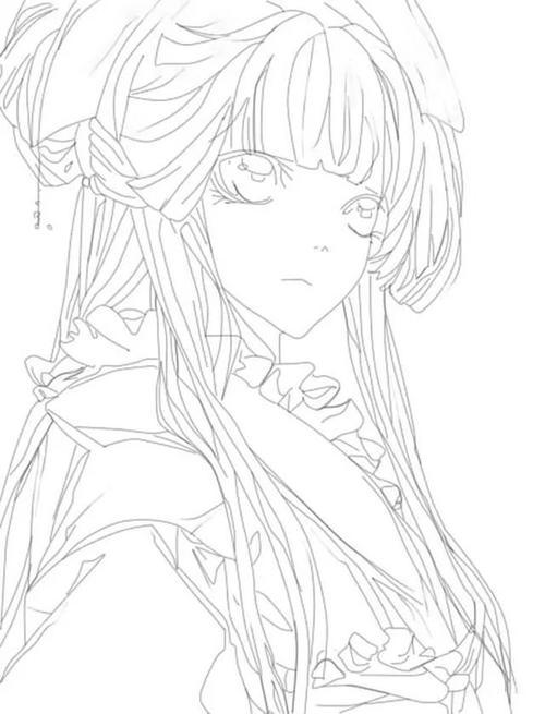 人物画简笔画古代少女