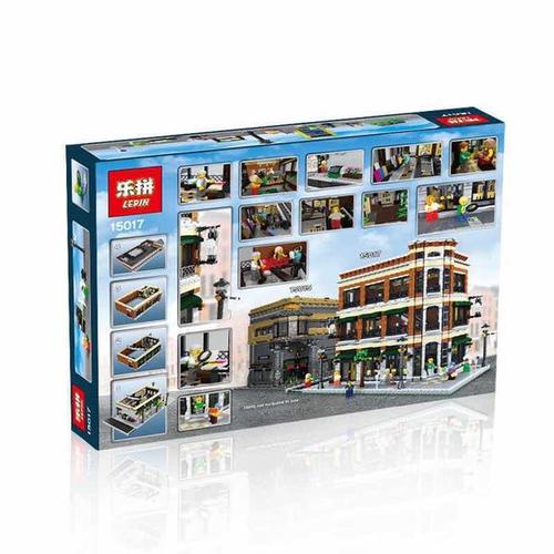15015 兼容乐高创意街景系列书店和星巴克拼装积木人仔玩具乐拼