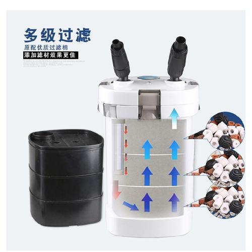 小鱼缸滤筒过滤设备雨淋瀑布过滤器 505 hw504 森森鱼缸外置过滤桶