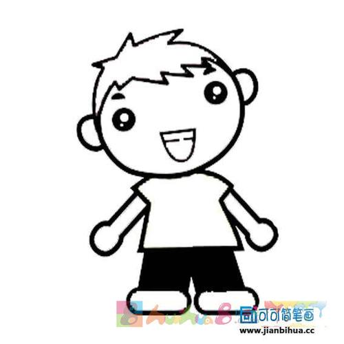 可爱的小男孩简笔画图片,男孩人物简笔画大全,教你学画小男孩人物的