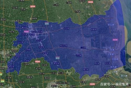 盐城3区,5县,1县级市卫星图and分界线