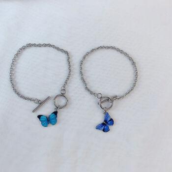 优匠韩版ins设计情侣闺蜜姐妹渐变复古学生项链抖音同款蝴蝶手链男女