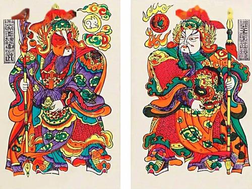 岳飞,韩世忠是河南朱仙镇年画中独有的门神