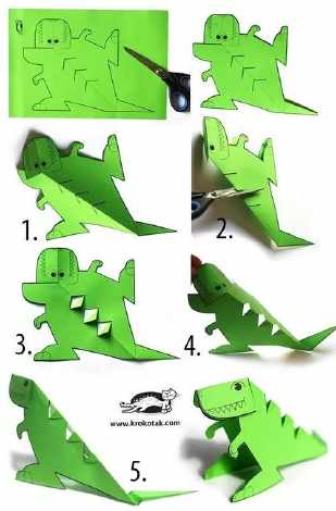 手工折纸活动恐龙